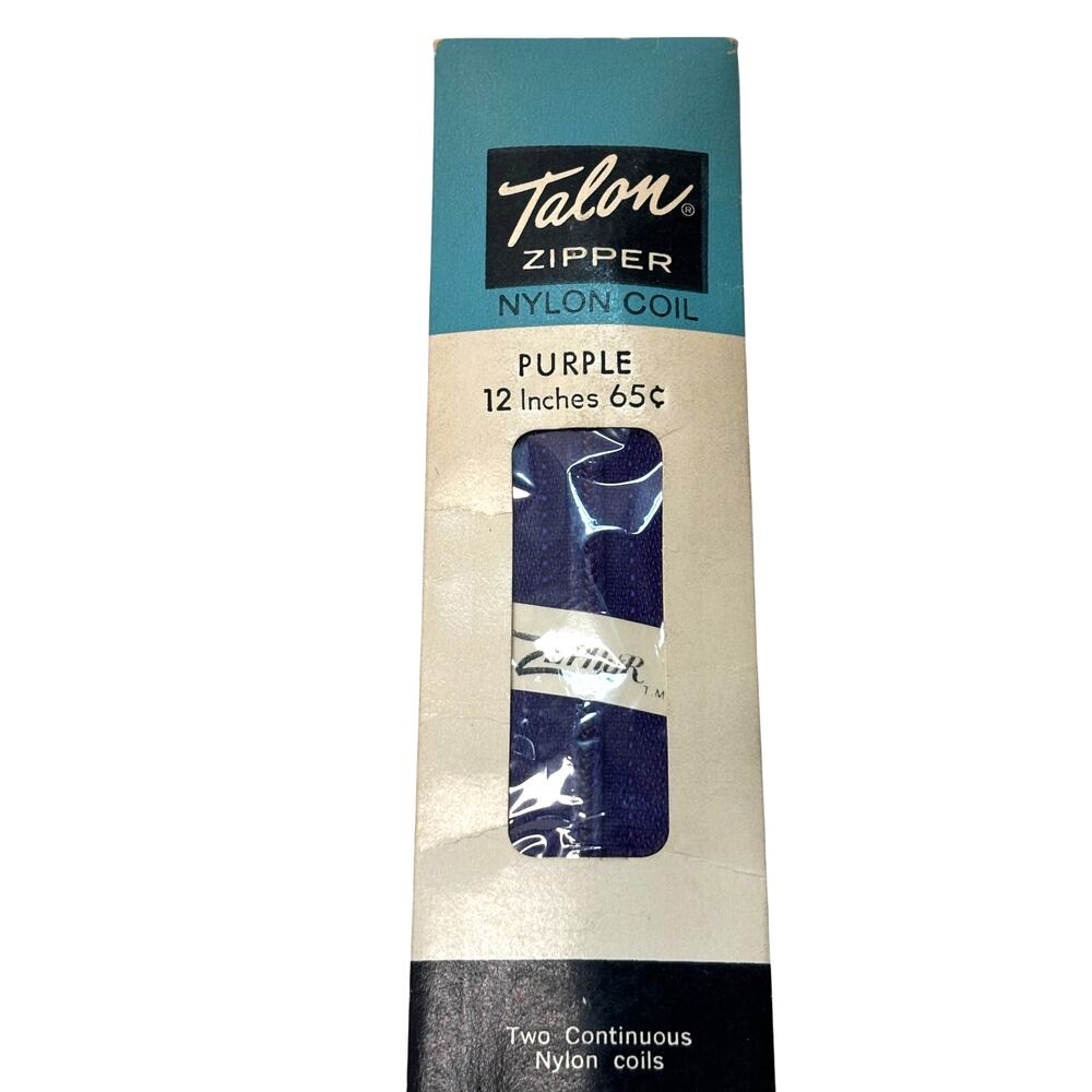 Vintage Talon Zipper Nylon Coil 12 inch Purple Zephyr Deadstock